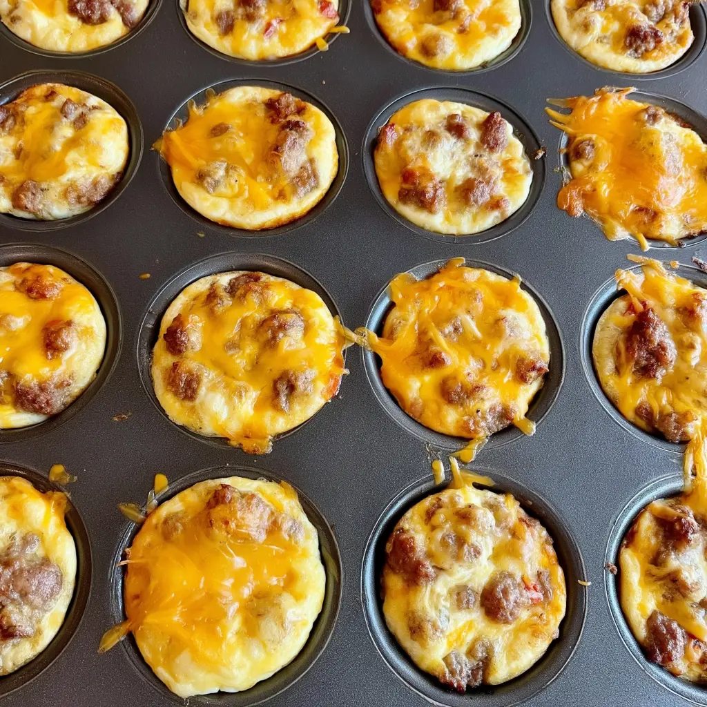 sausage and cheddar egg white bites