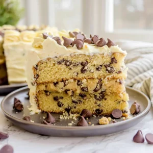 chocolate chip cookie dough layer cake