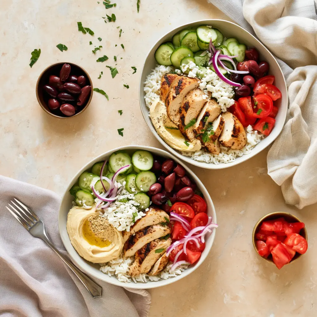 Mediterranean chicken bowls