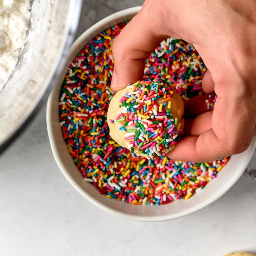 mini sugar cookies with sprinkles