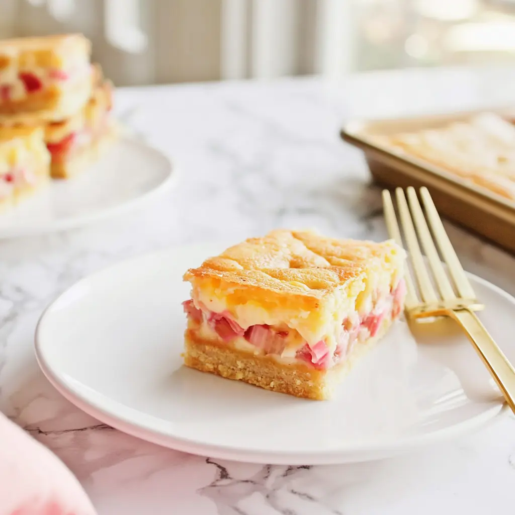 rhubarb custard bars