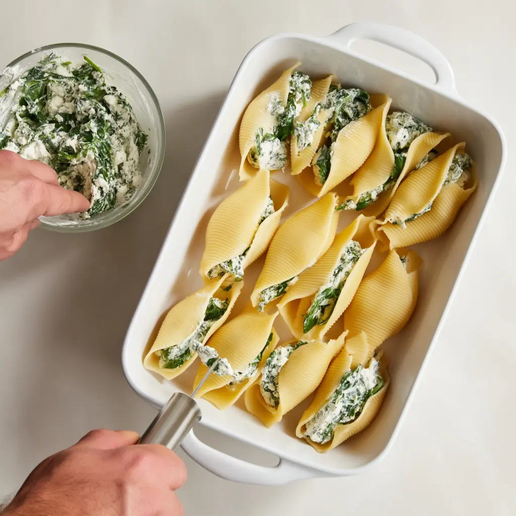 spinach and ricotta stuffed shells