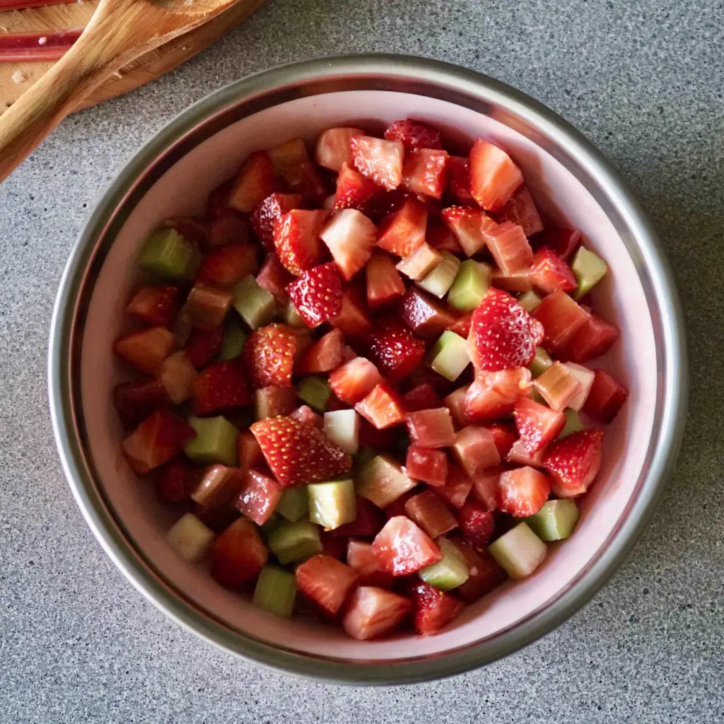 strawberry rhubarb upside down cake