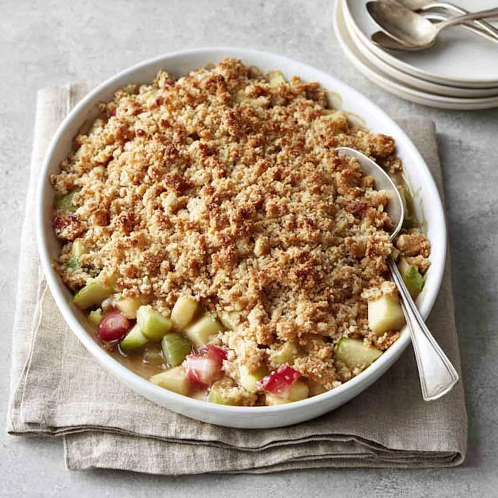 apple rhubarb crumble