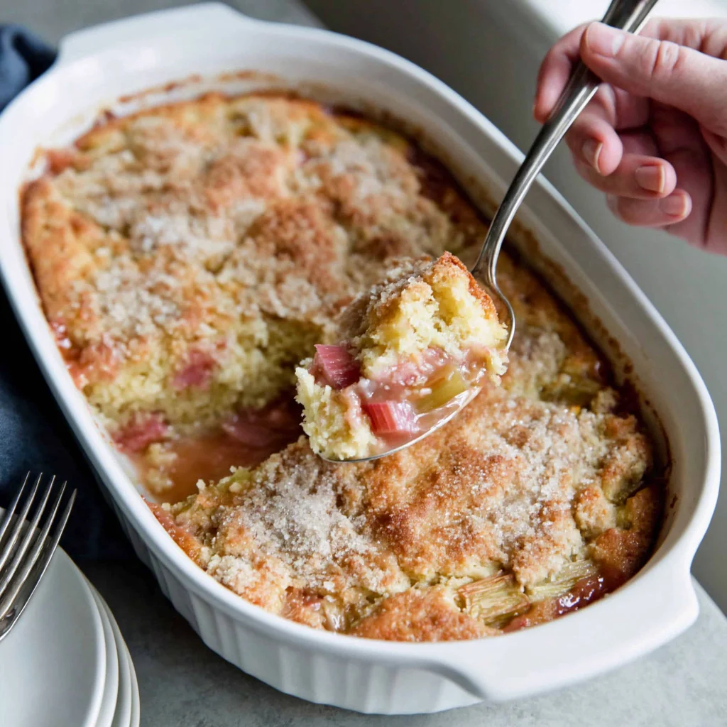 rhubarb pudding cake