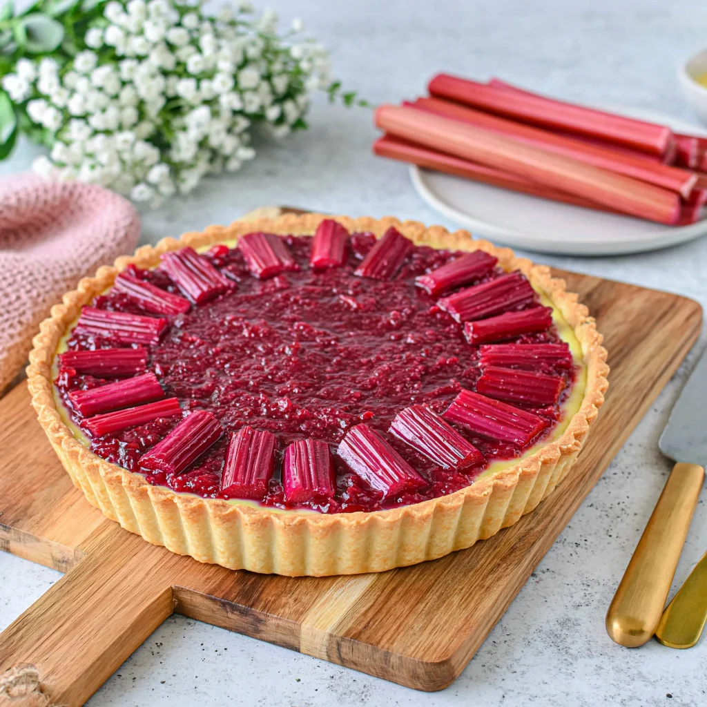 Rhubarb Tart with Custard