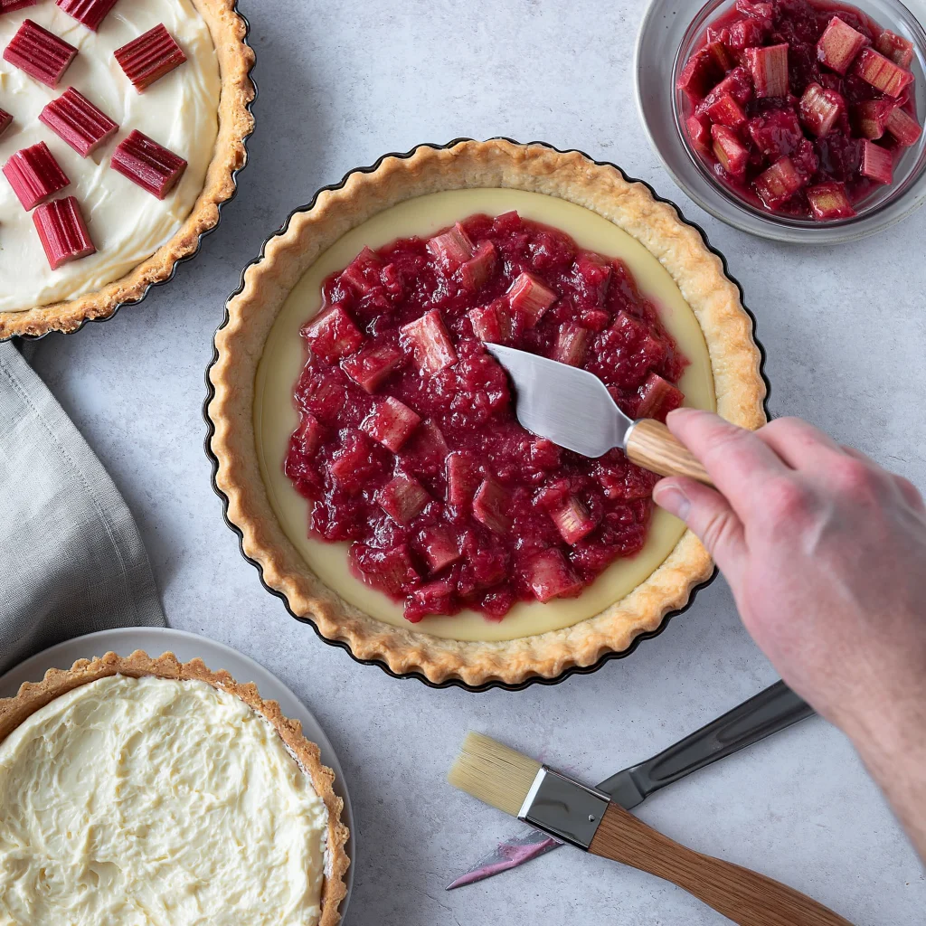 rhubarb tart with custard