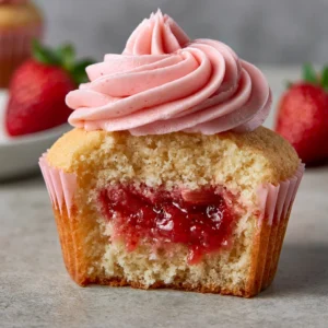 strawberry rhubarb cupcakes